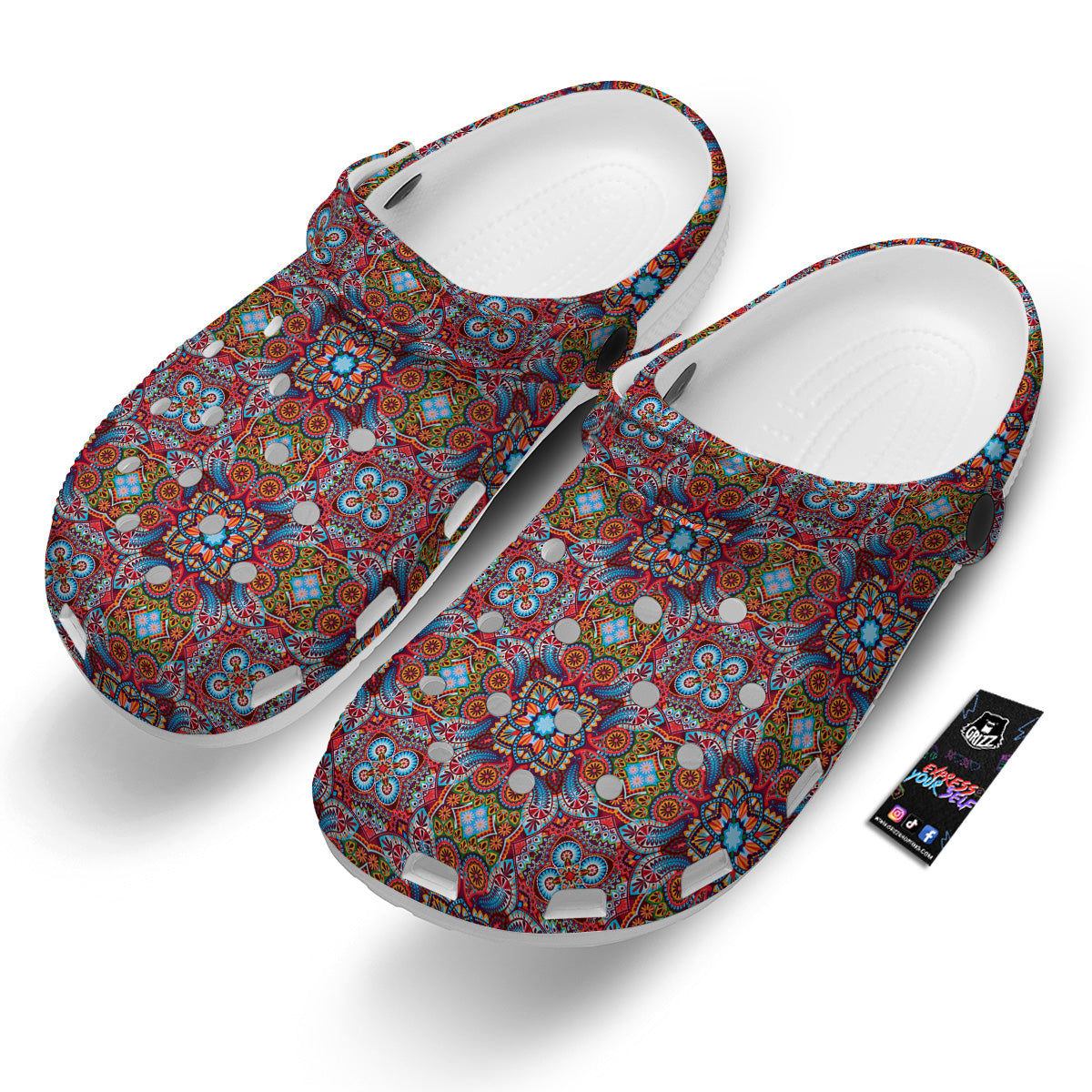 India Paisley Colorful Print Pattern Clog-grizzshop