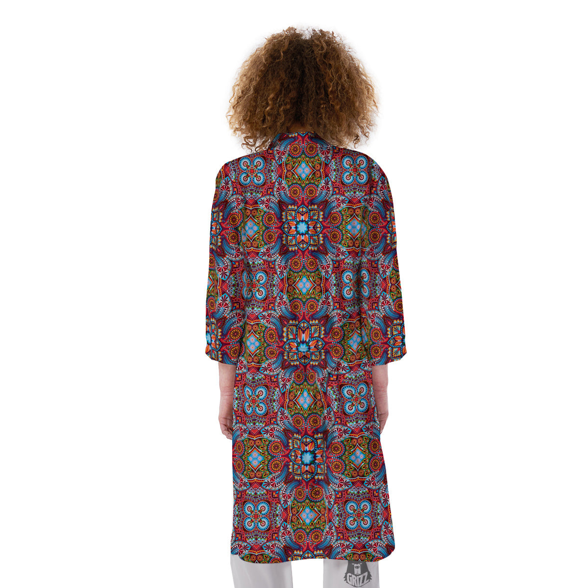 India Paisley Colorful Print Pattern Kimono-grizzshop