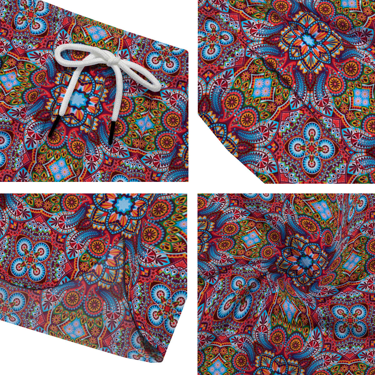 India Paisley Colorful Print Pattern Men's Running Shorts-grizzshop