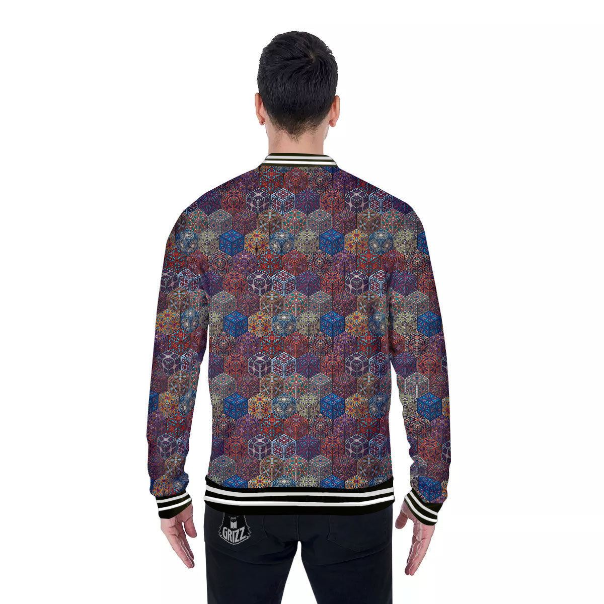 Indian Box Bohemian Print Pattern Baseball Jacket-grizzshop