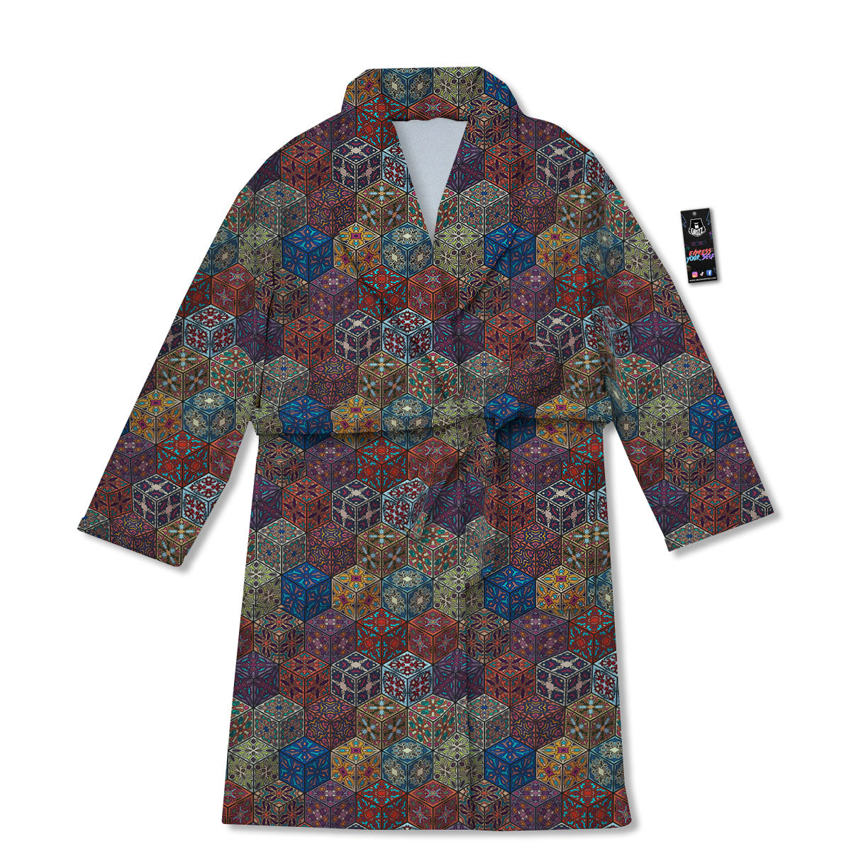 Indian Box Bohemian Print Pattern Bathrobe-grizzshop