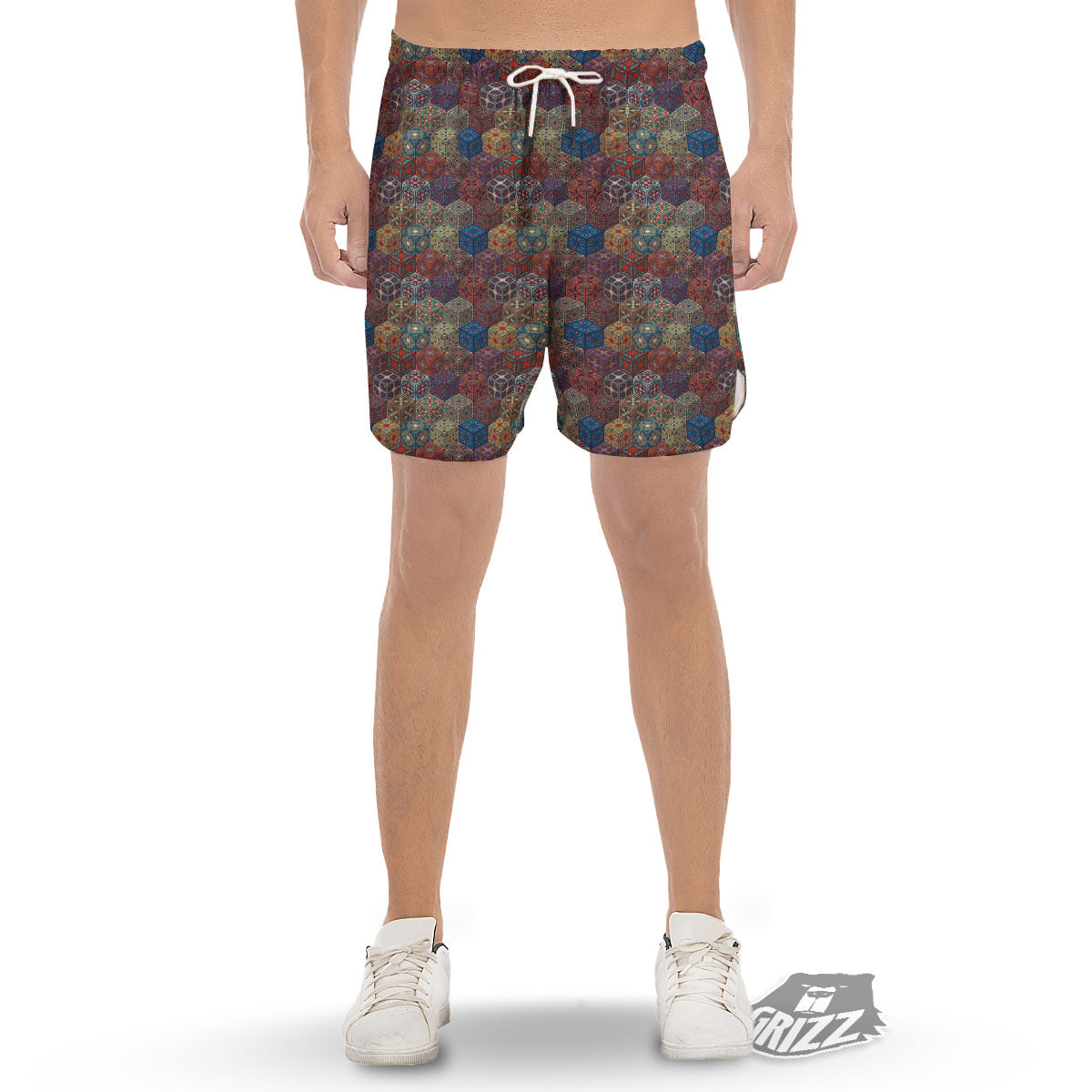 Indian Box Bohemian Print Pattern Men's Gym Shorts-grizzshop