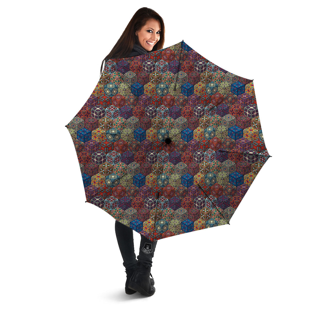 Indian Box Bohemian Print Pattern Umbrella-grizzshop