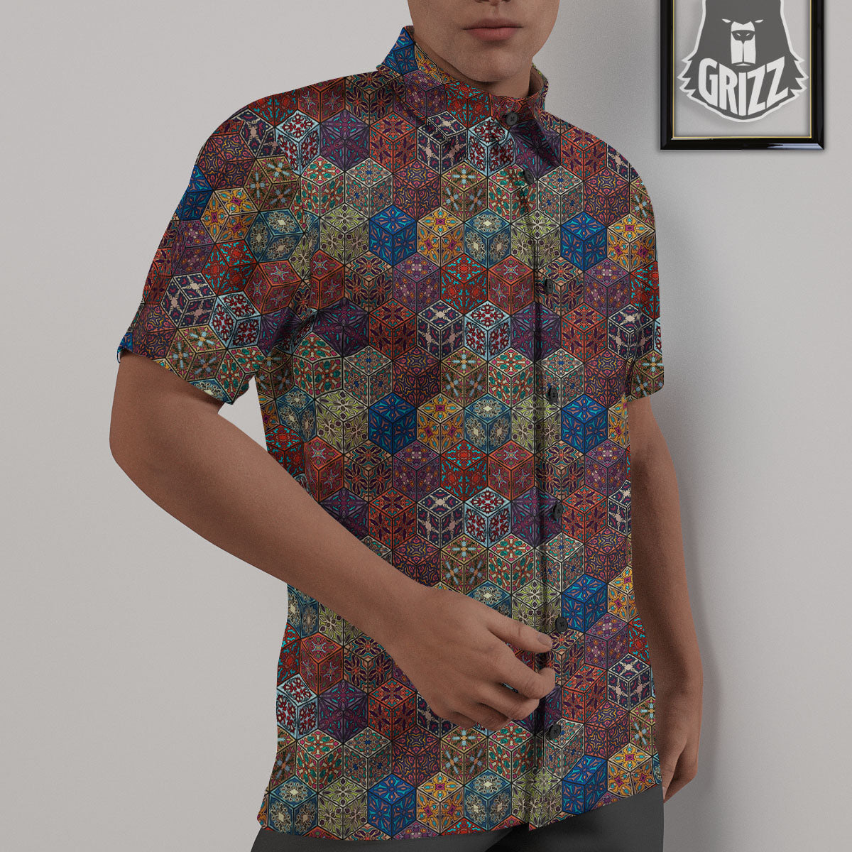Indian Box Bohemian Print Pattern Untucked Shirts-grizzshop