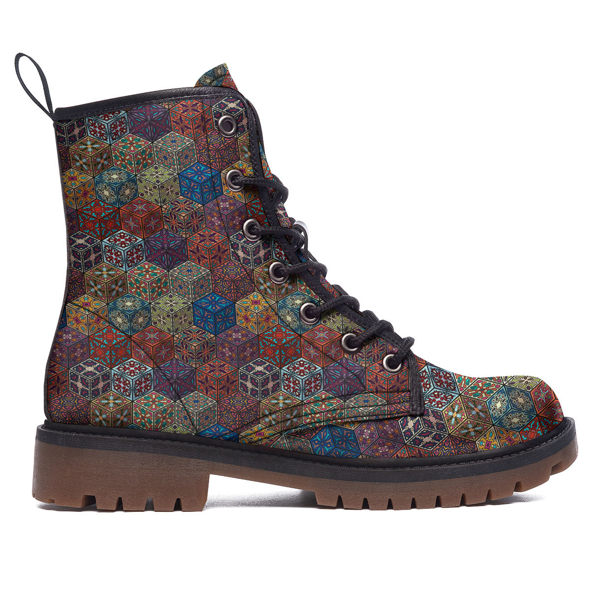 Indian Box Bohemian Print Pattern Work Boots-grizzshop