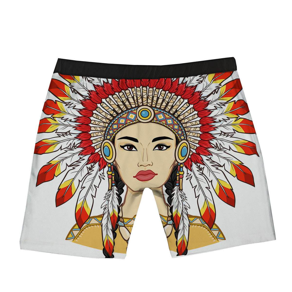 Indian Girl Native American Print Boxer Briefs-grizzshop