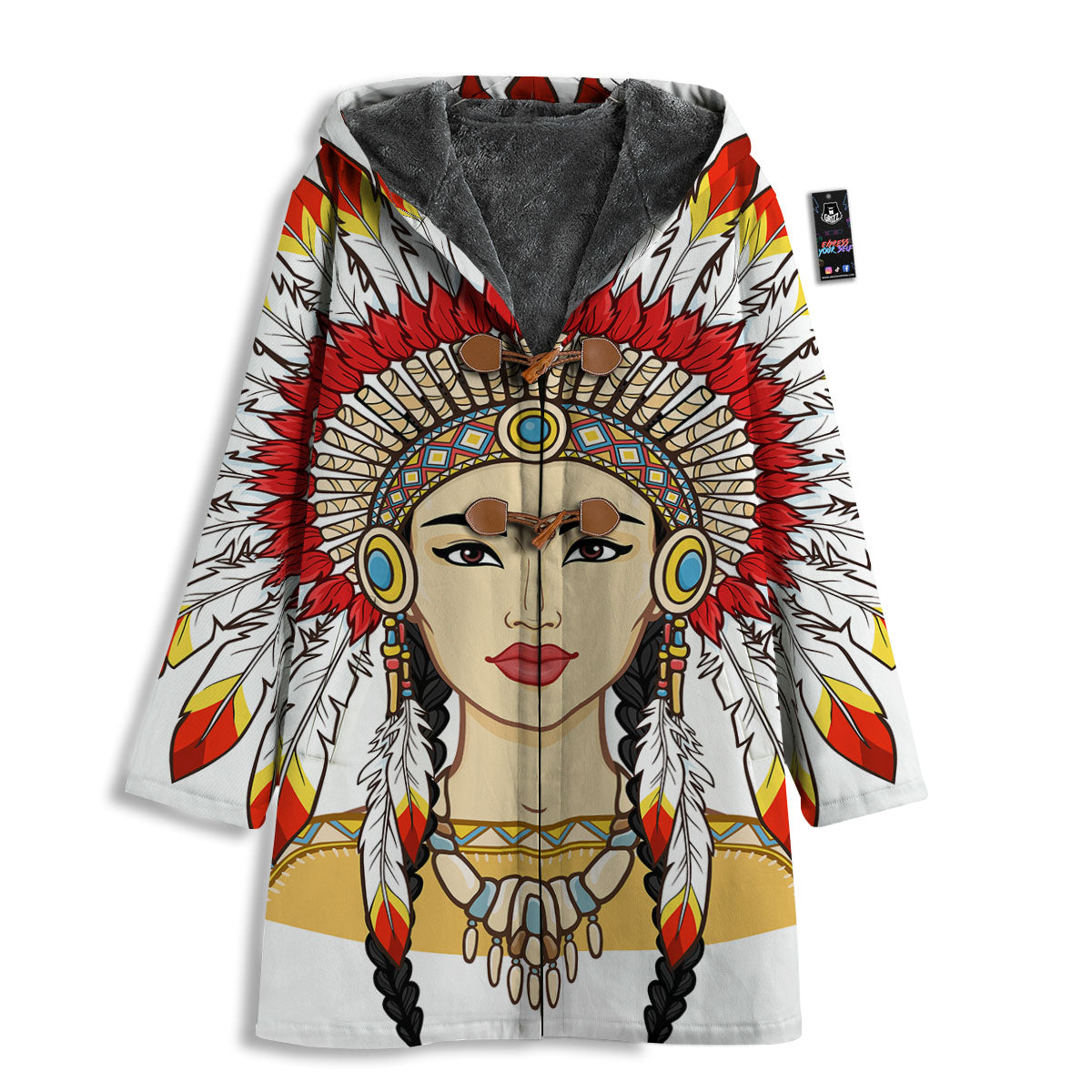 Indian Girl Native American Print Men's Windbreaker Jacket-grizzshop
