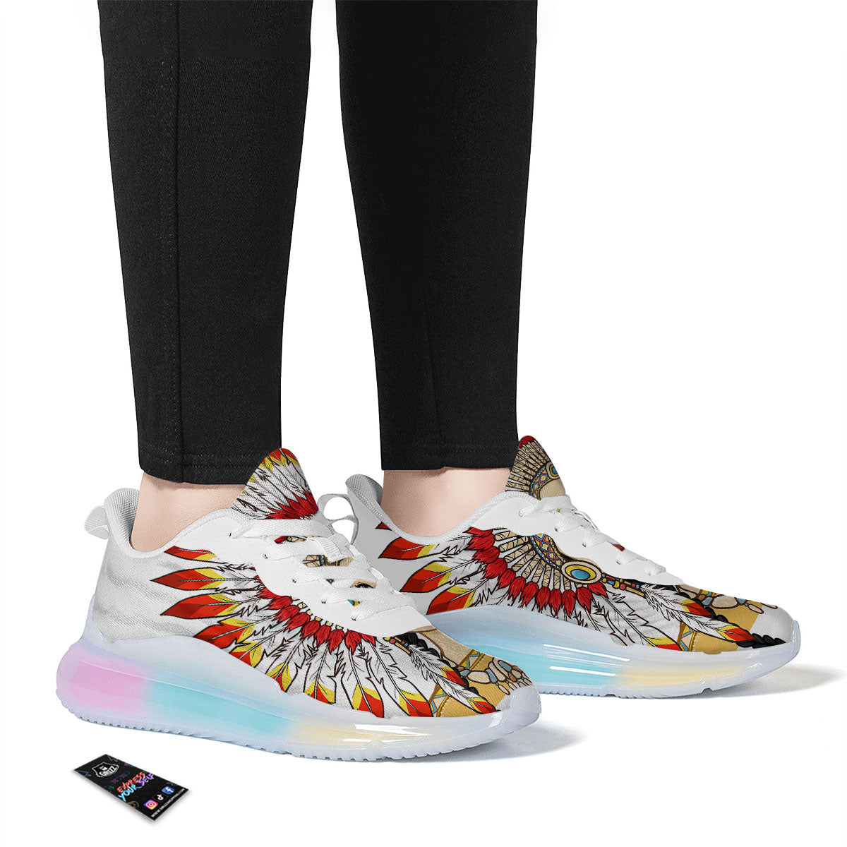 Indian Girl Native American Print Running Sneakers-grizzshop