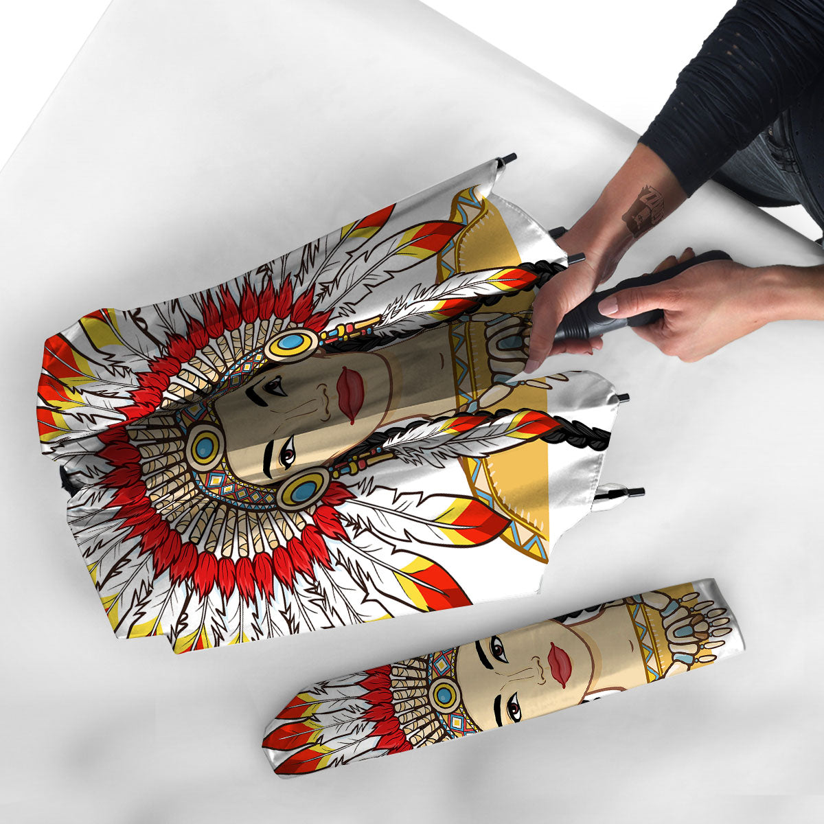 Indian Girl Native American Print Umbrella-grizzshop