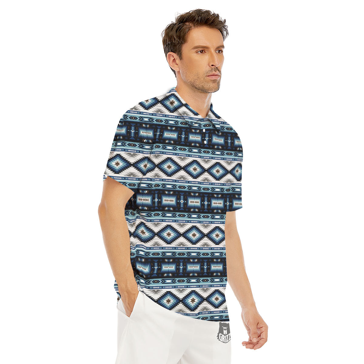 Indian Native American Print Pattern Men's Golf Shirts-grizzshop