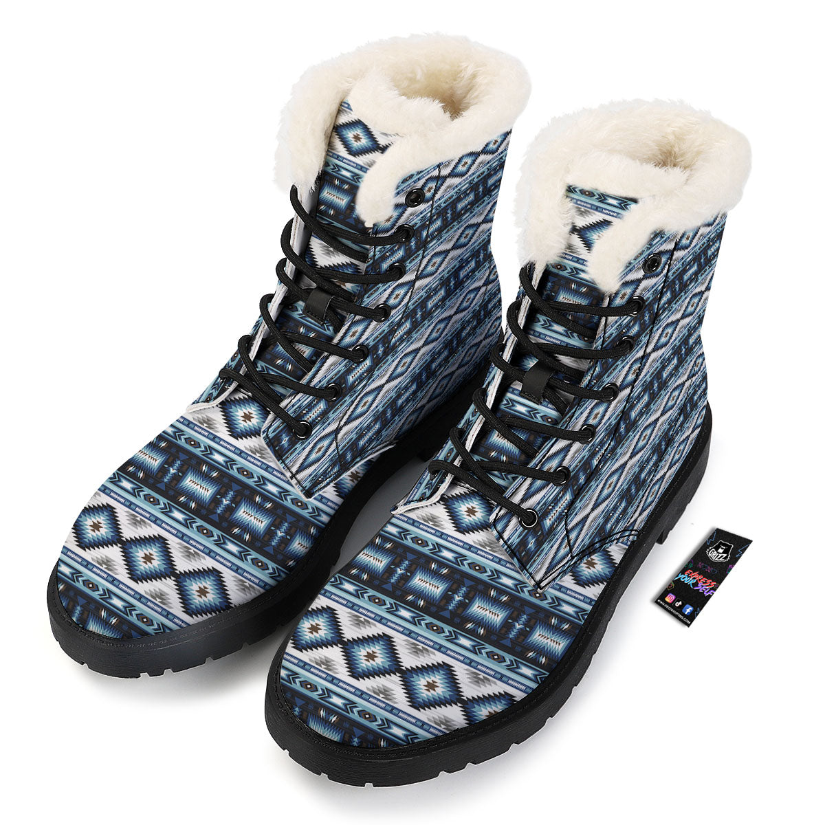 Indian Native American Print Pattern Winter Boots-grizzshop