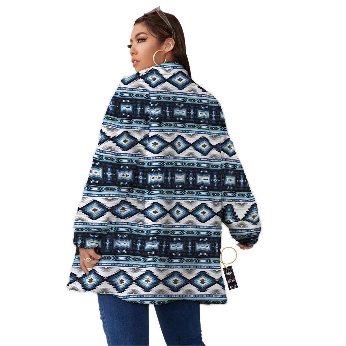 Indian Native American Print Pattern Women's Sherpa Jacket-grizzshop