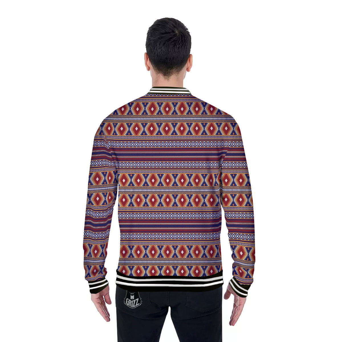 Indian Native Tribal Print Pattern Baseball Jacket-grizzshop