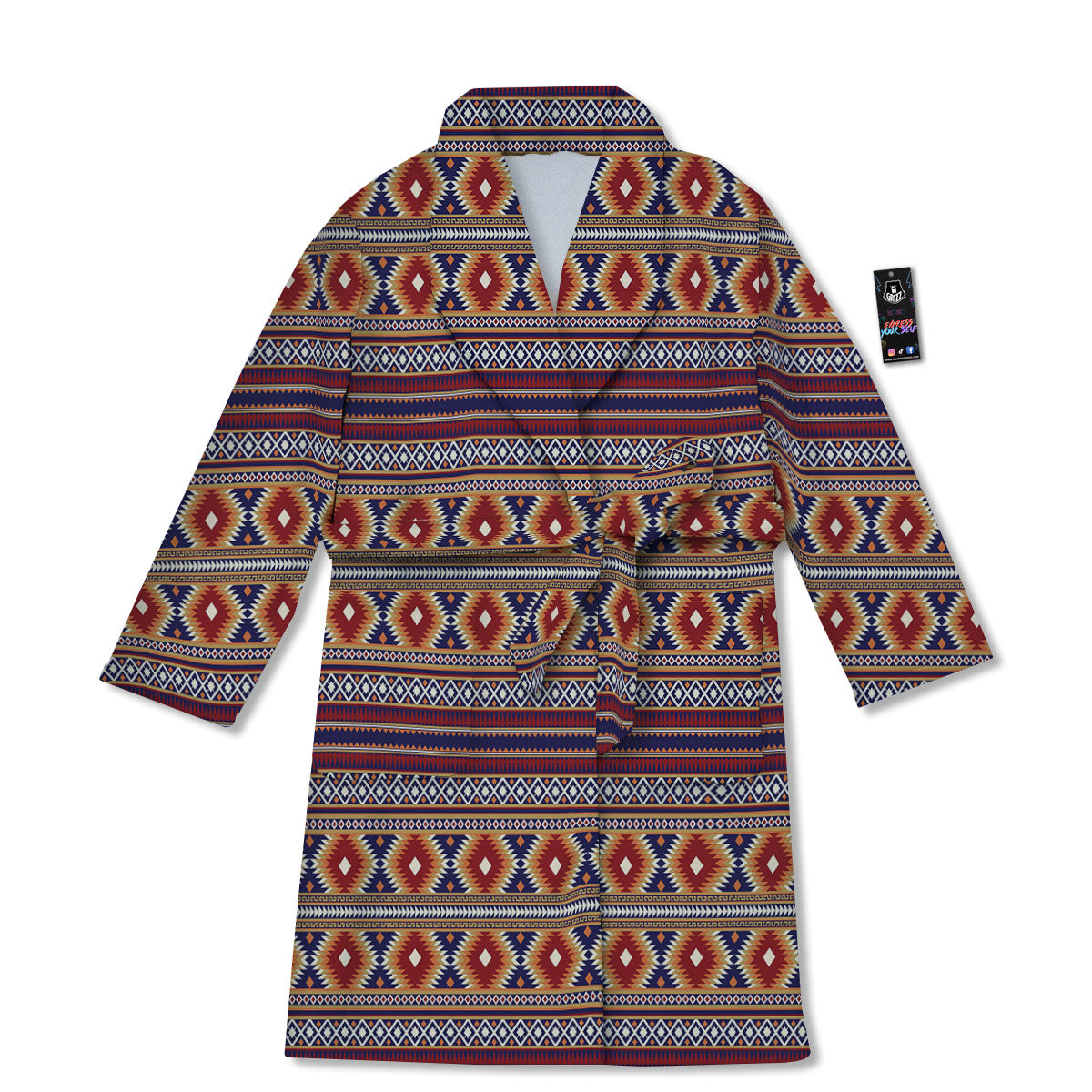 Indian Native Tribal Print Pattern Bathrobe-grizzshop