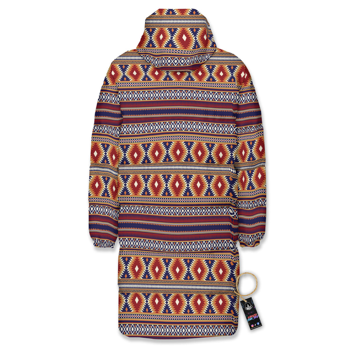 Indian Native Tribal Print Pattern Long Down Jacket-grizzshop