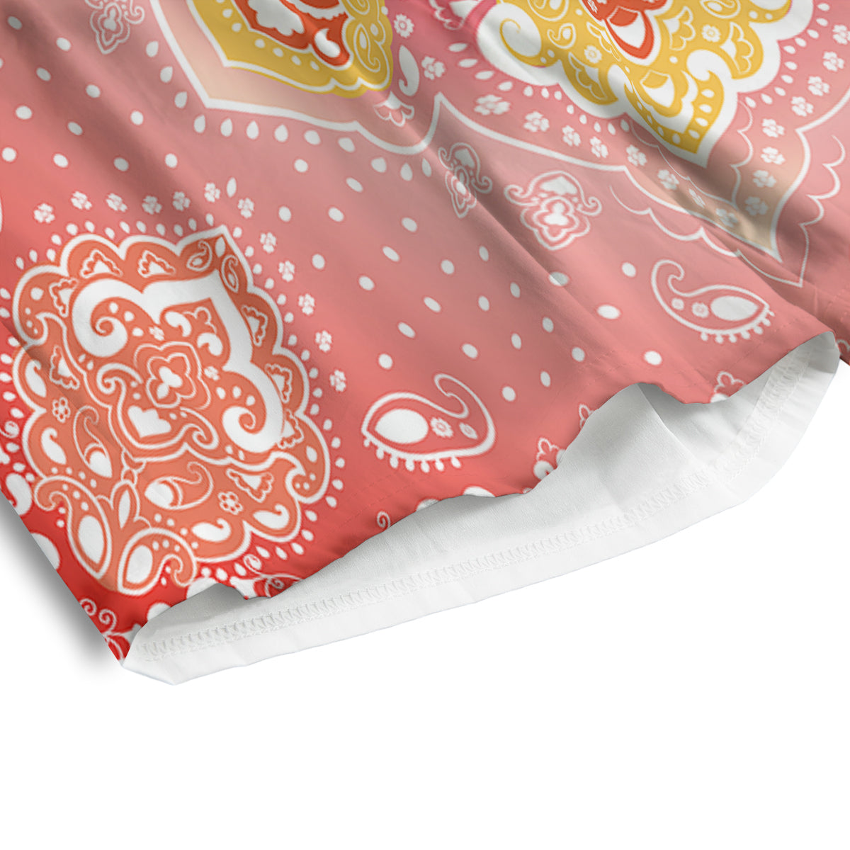 Indian Paisley Bandana Pink Print Men's Athletic Shorts