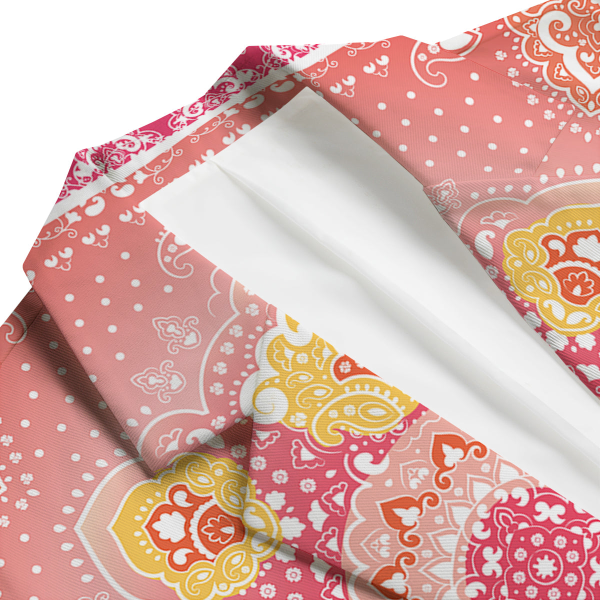 Indian Paisley Bandana Pink Print Men's Blazer-grizzshop