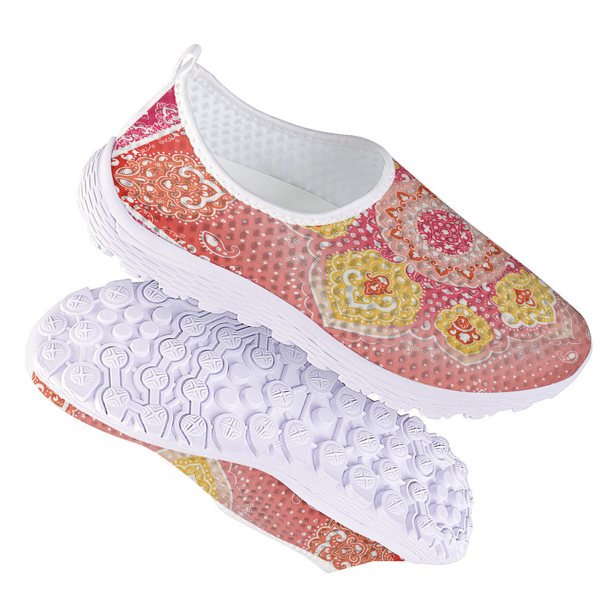 Indian Paisley Bandana Pink Print Nurse Shoes-grizzshop
