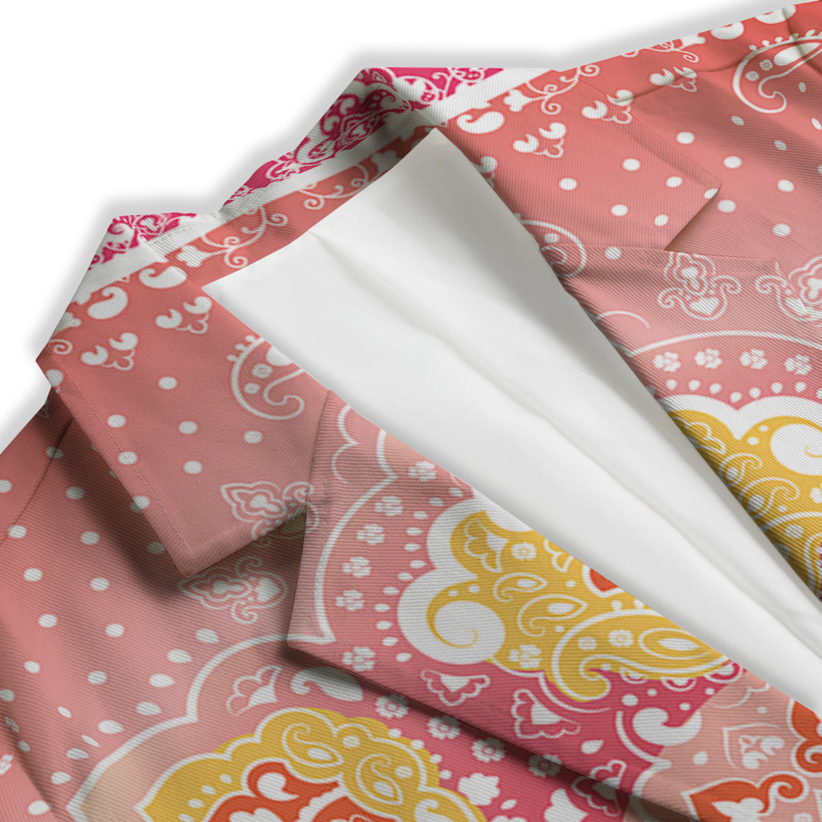 Indian Paisley Bandana Pink Print Women's Blazer-grizzshop