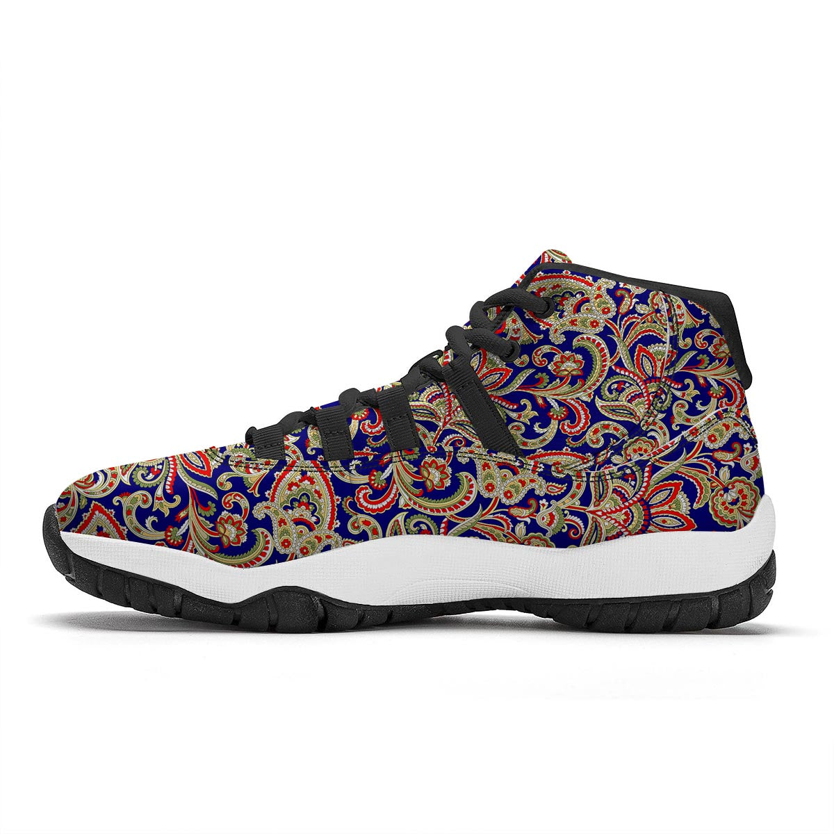 Indian Paisley Black Bball Shoes-grizzshop