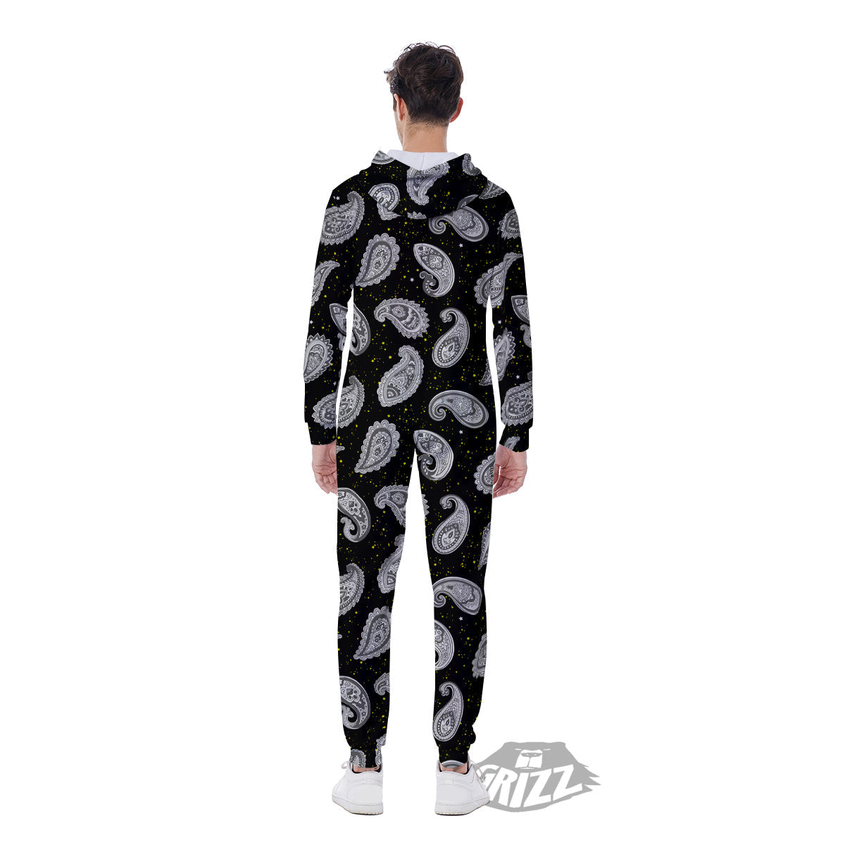 Indian Rug Tribal And Yellow Star Print Pattern Men's Jumpsuit-grizzshop