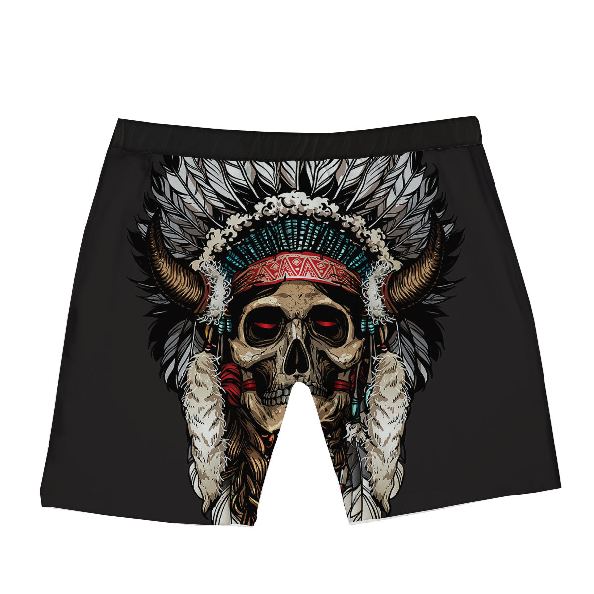 Indian Skull Native American Print Boxer Briefs-grizzshop