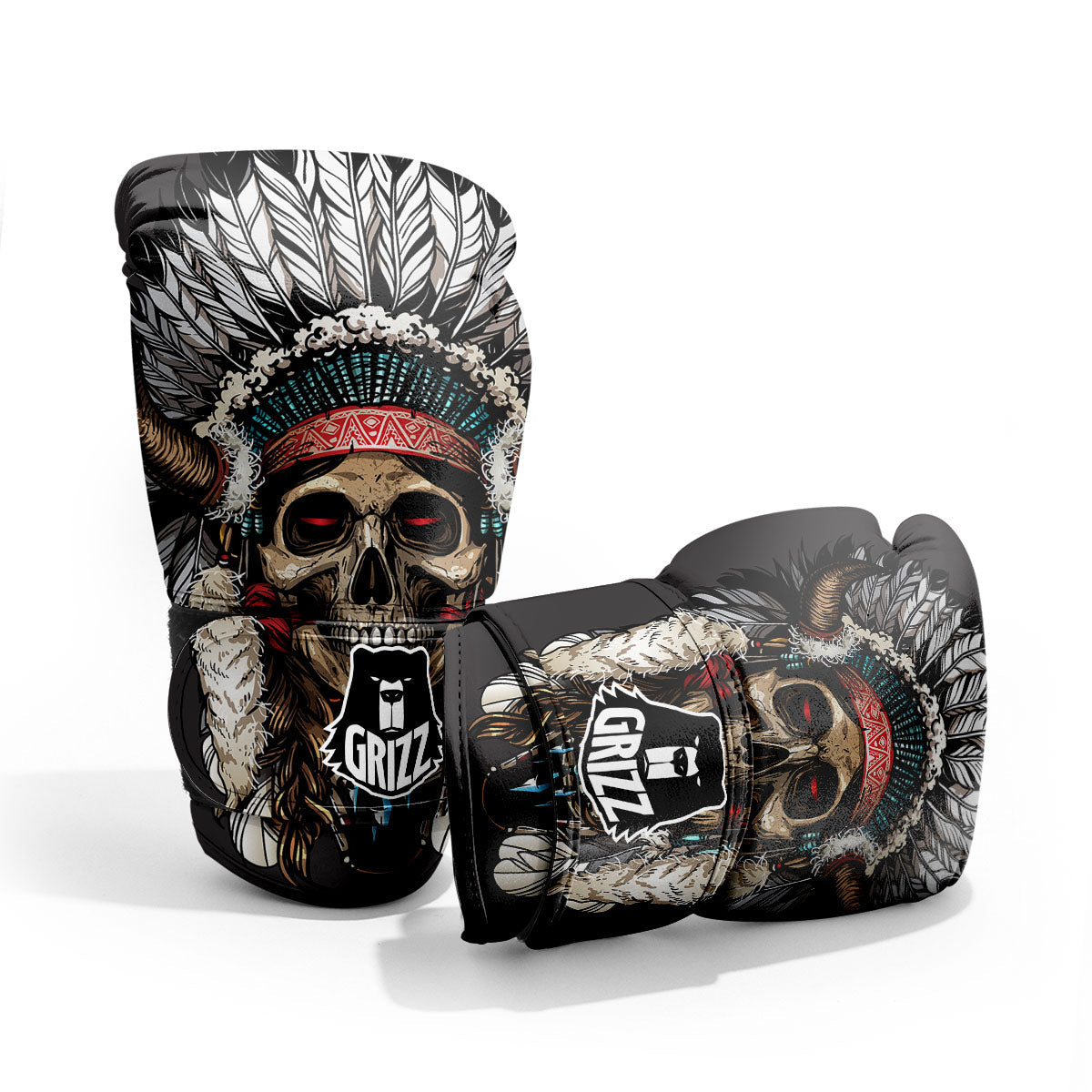 Indian Skull Native American Print Pro Boxing Glove