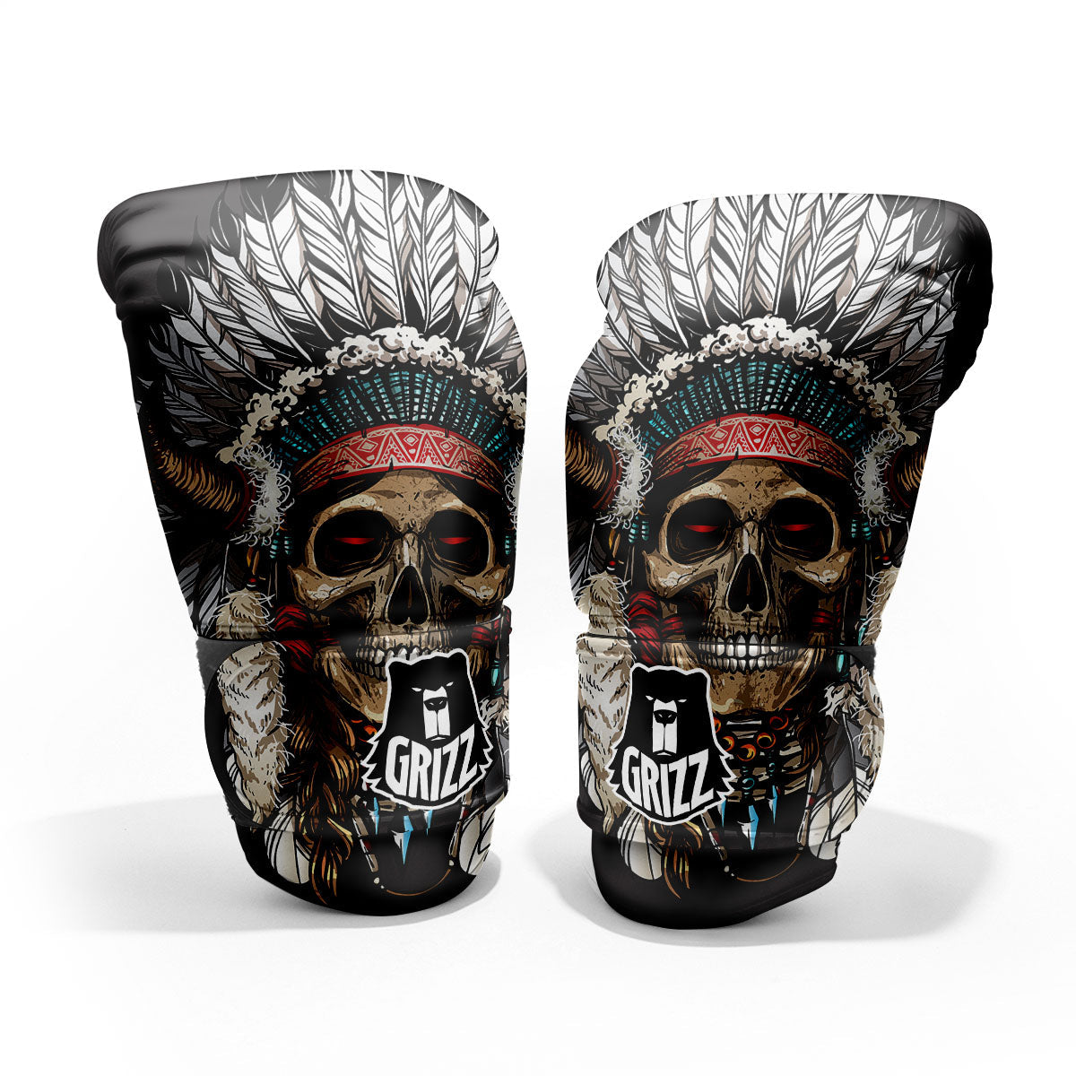 Indian Skull Native American Print Pro Boxing Glove