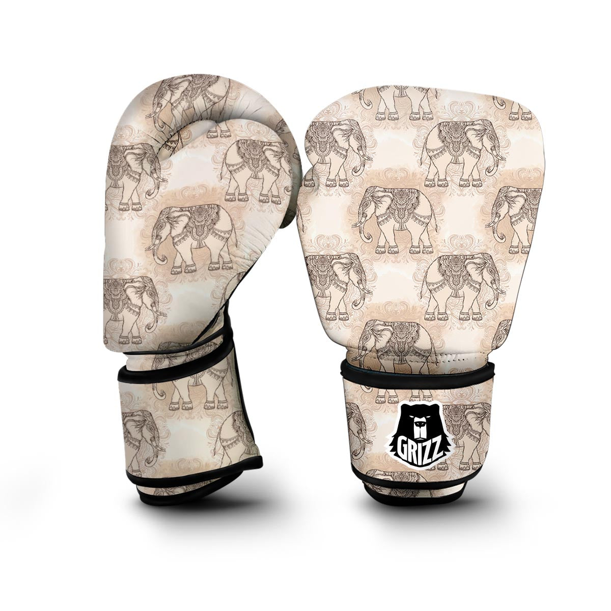 Indian Tribal Elephant Print Boxing Gloves-grizzshop