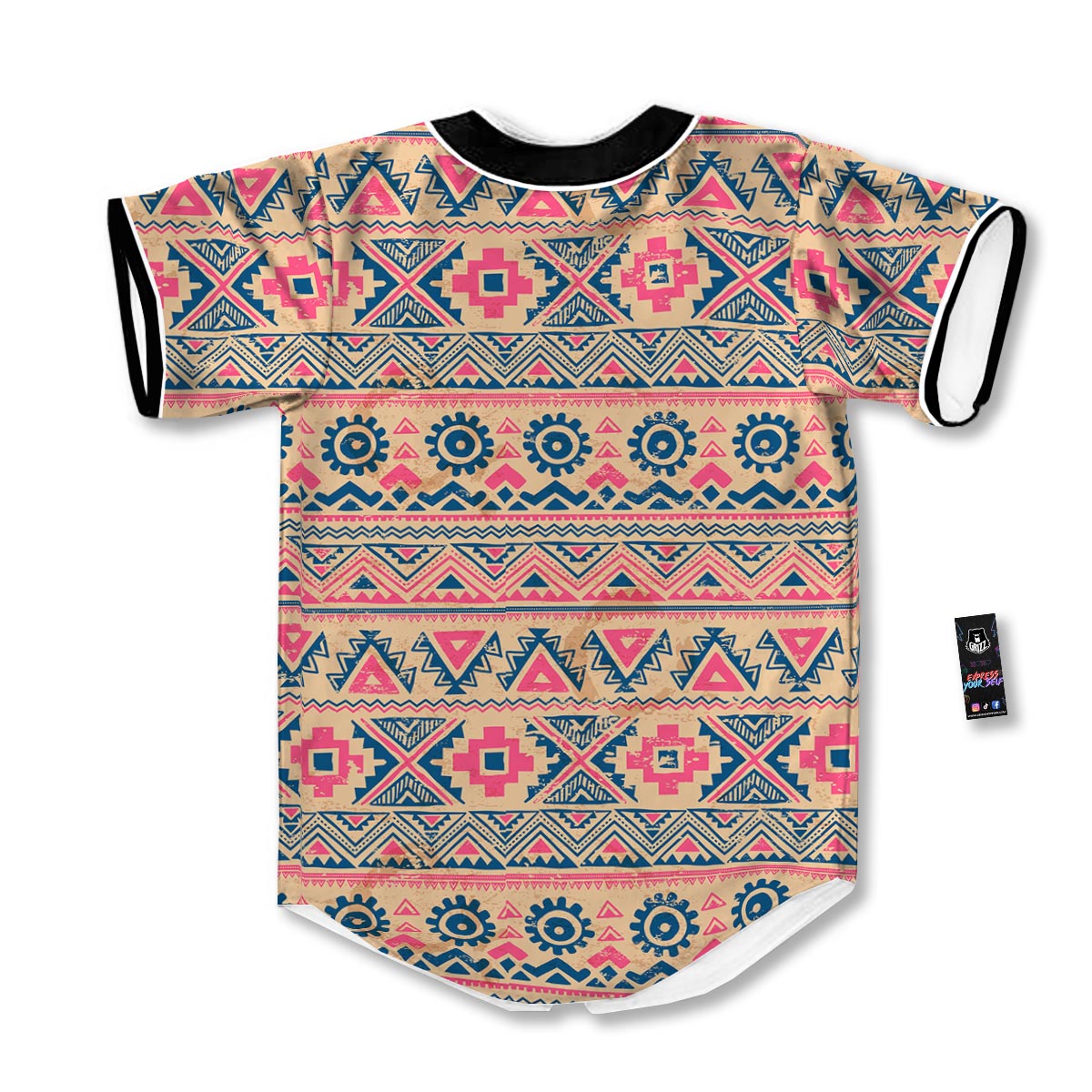 Indian Tribal Native Print Pattern Baseball Jersey-grizzshop