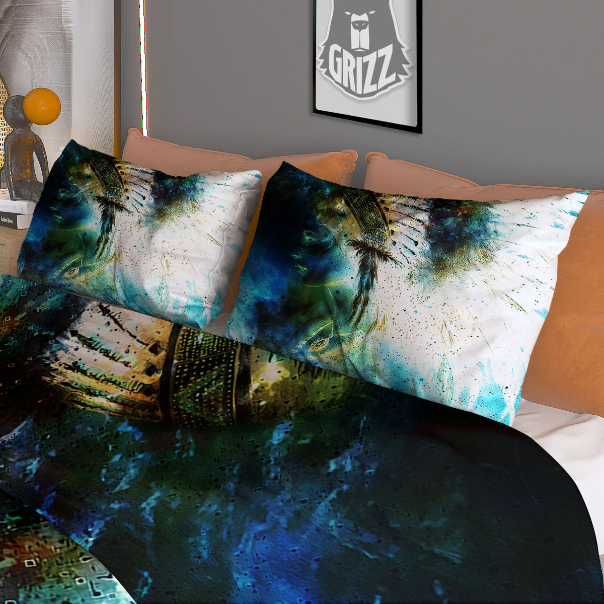 Indian Woman Galaxy Native Duvet Cover Bedding Set