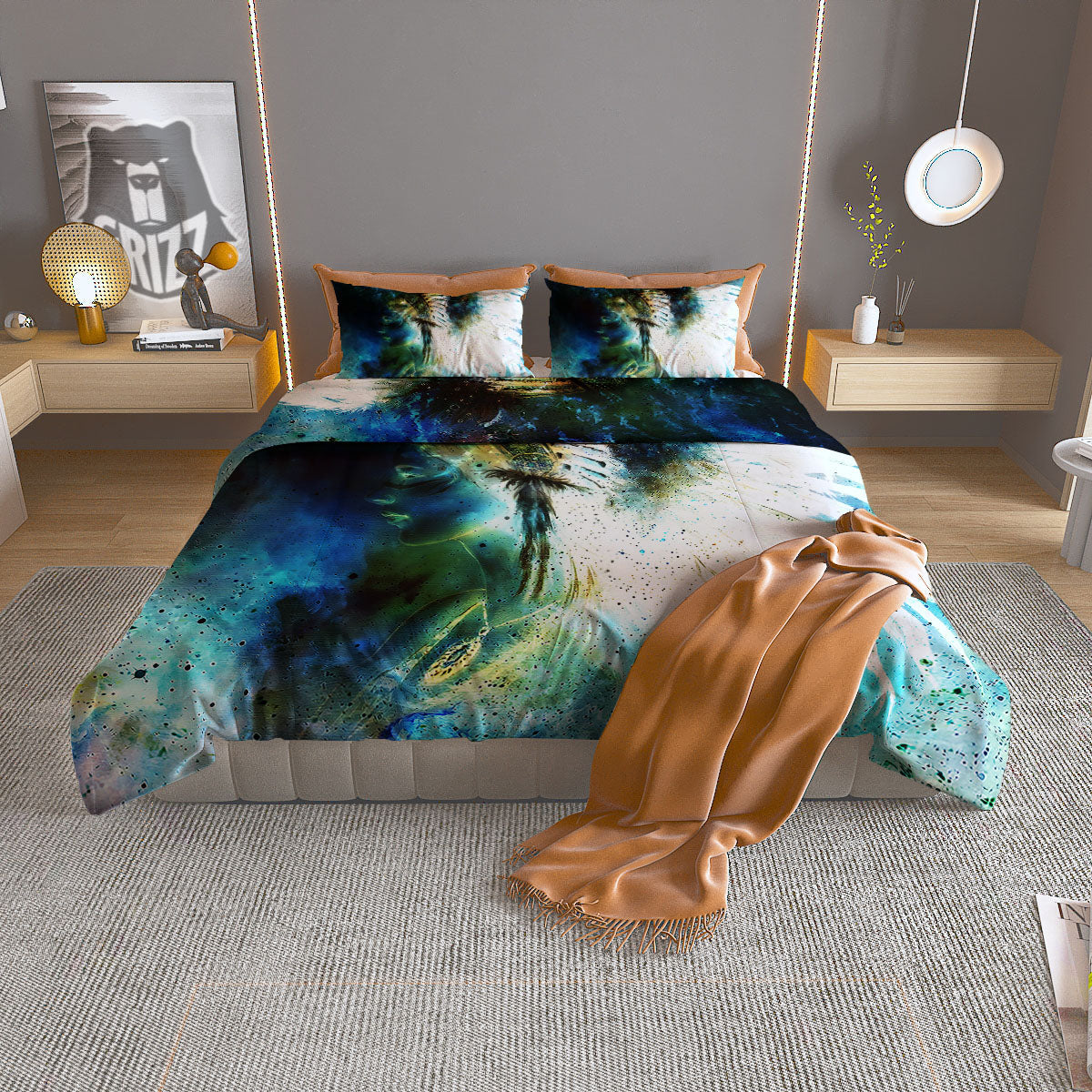Indian Woman Galaxy Native Duvet Cover Bedding Set