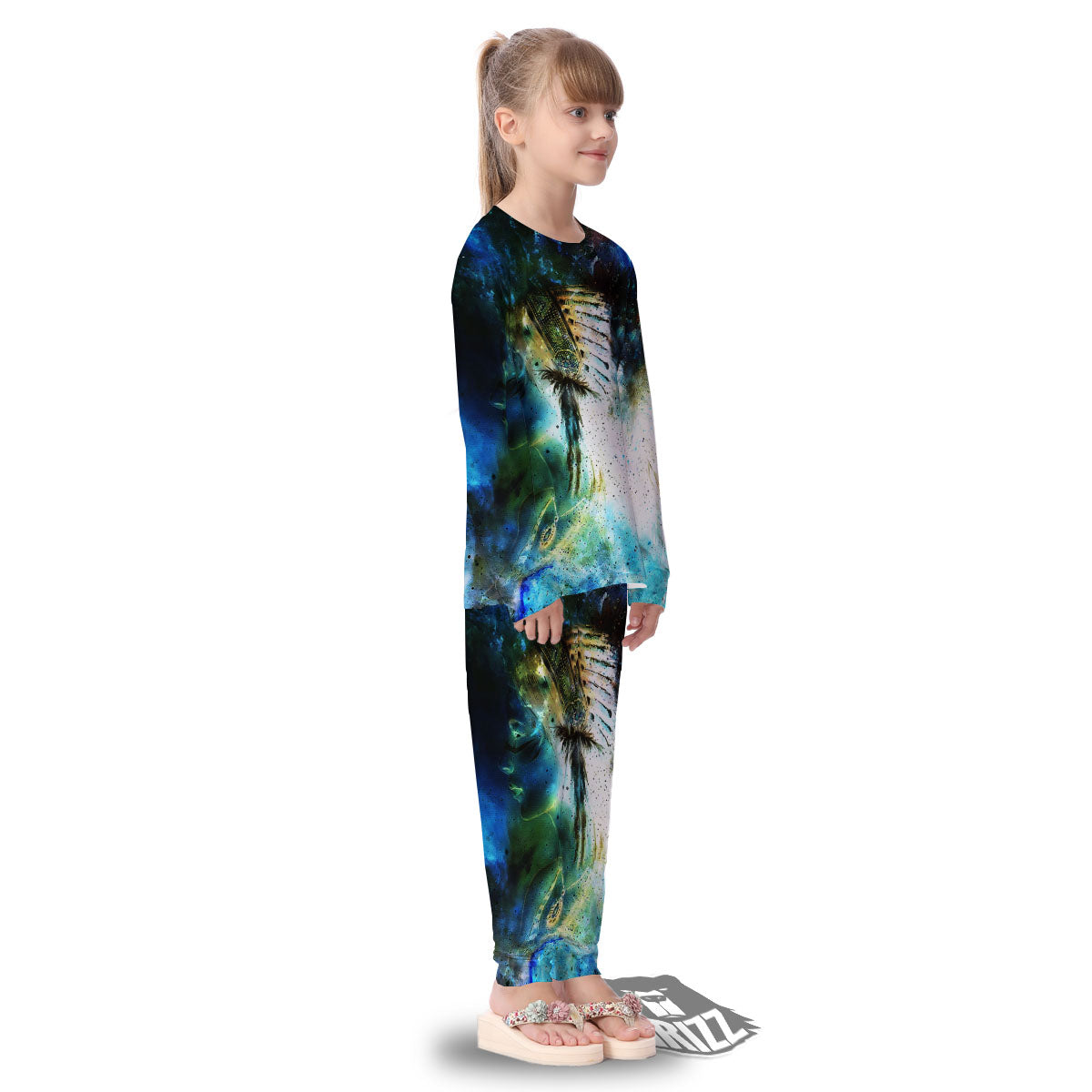 Indian Woman Galaxy Native Kid's Pajamas-grizzshop
