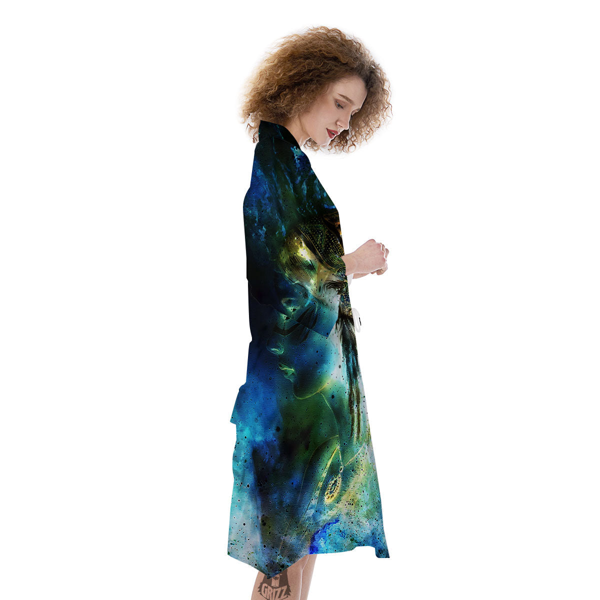Indian Woman Galaxy Native Kimono-grizzshop