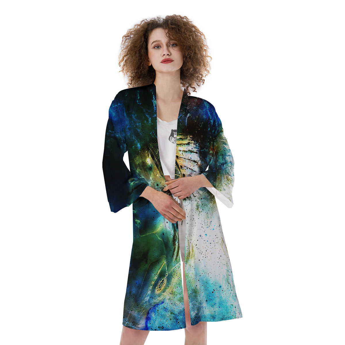 Indian Woman Galaxy Native Kimono-grizzshop