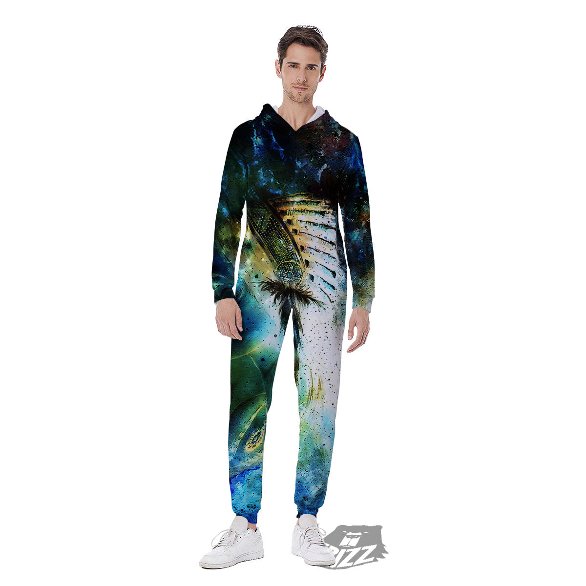 Indian Woman Galaxy Native Men's Jumpsuit-grizzshop