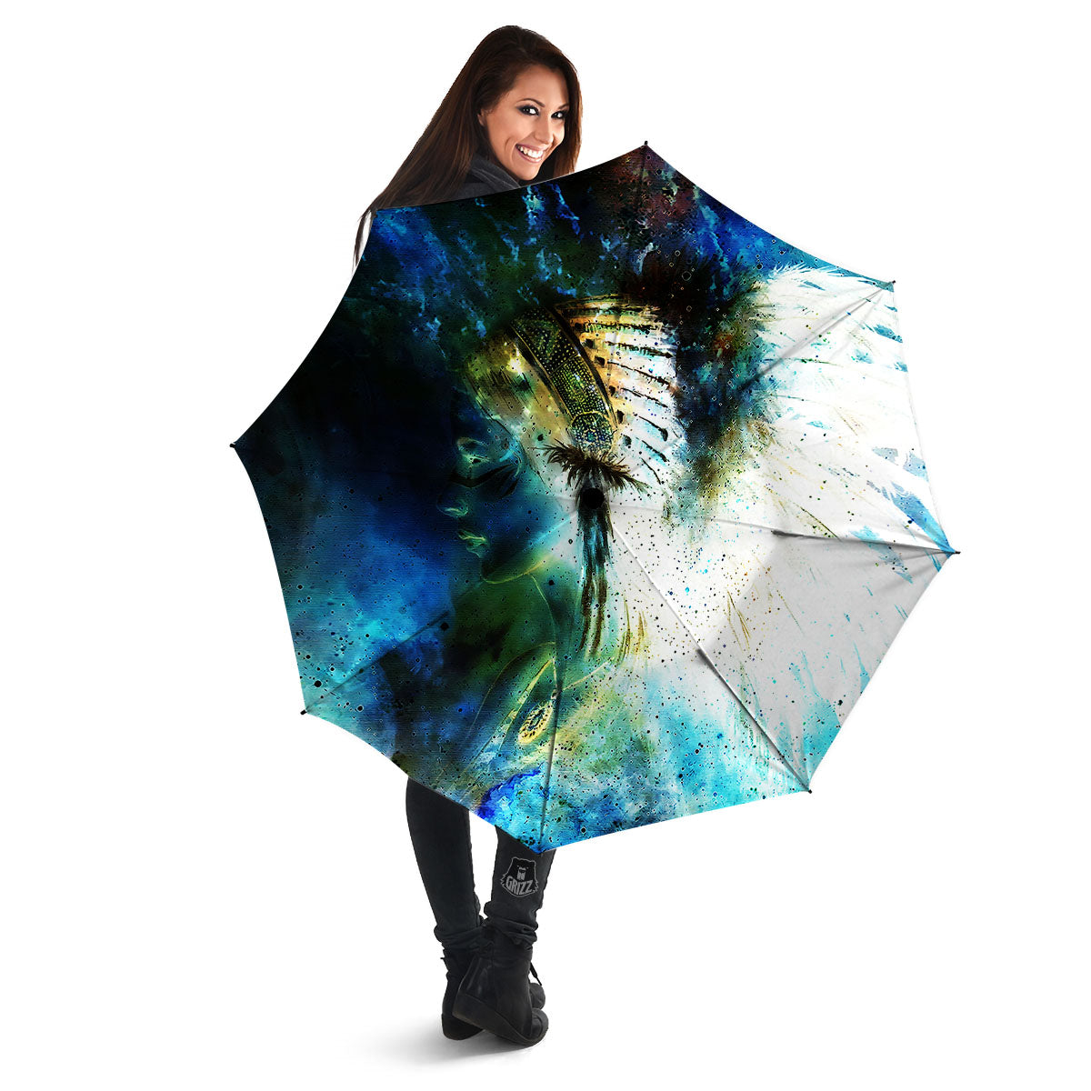 Indian Woman Galaxy Native Umbrella-grizzshop