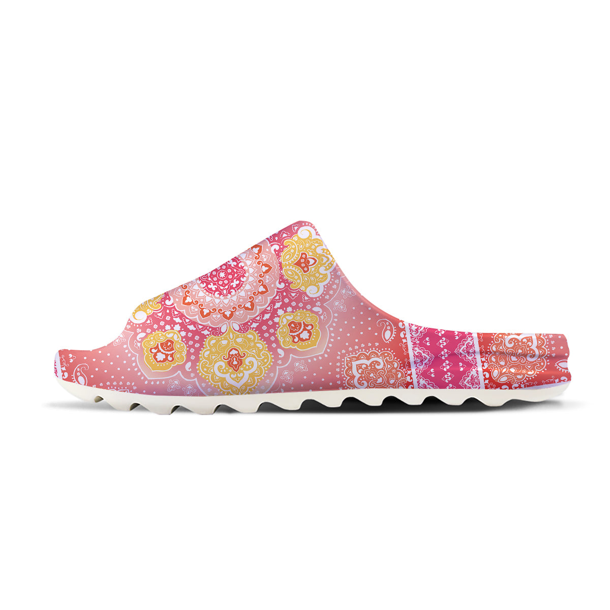 Indian Paisley Bandana Pink Print Sandals-grizzshop