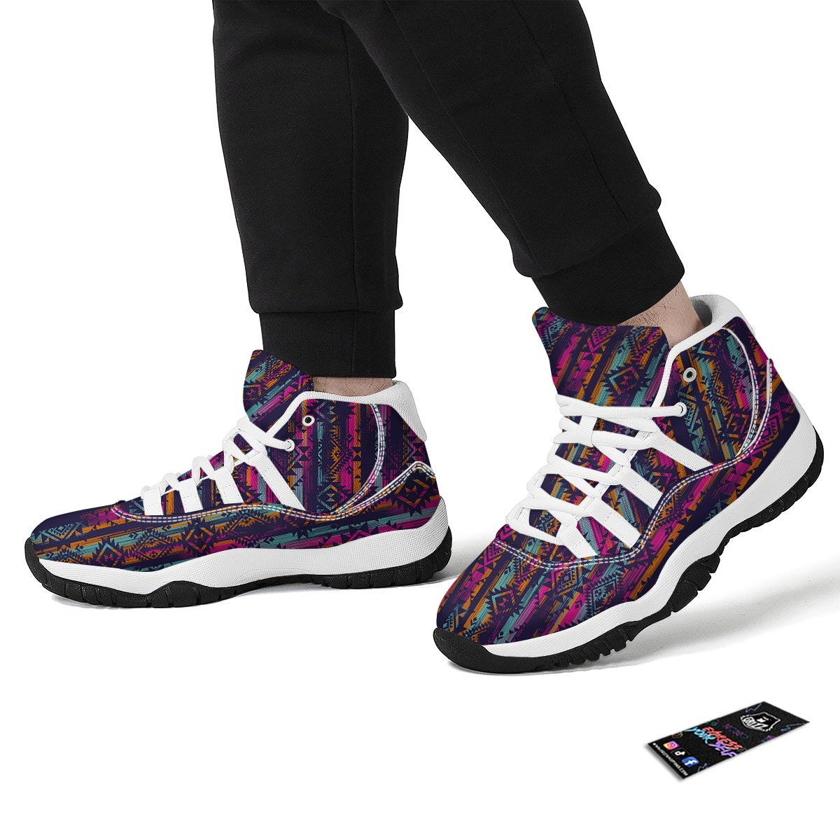 Indians Navajo Aztec Tribal Native American Print White Bball Shoes-grizzshop