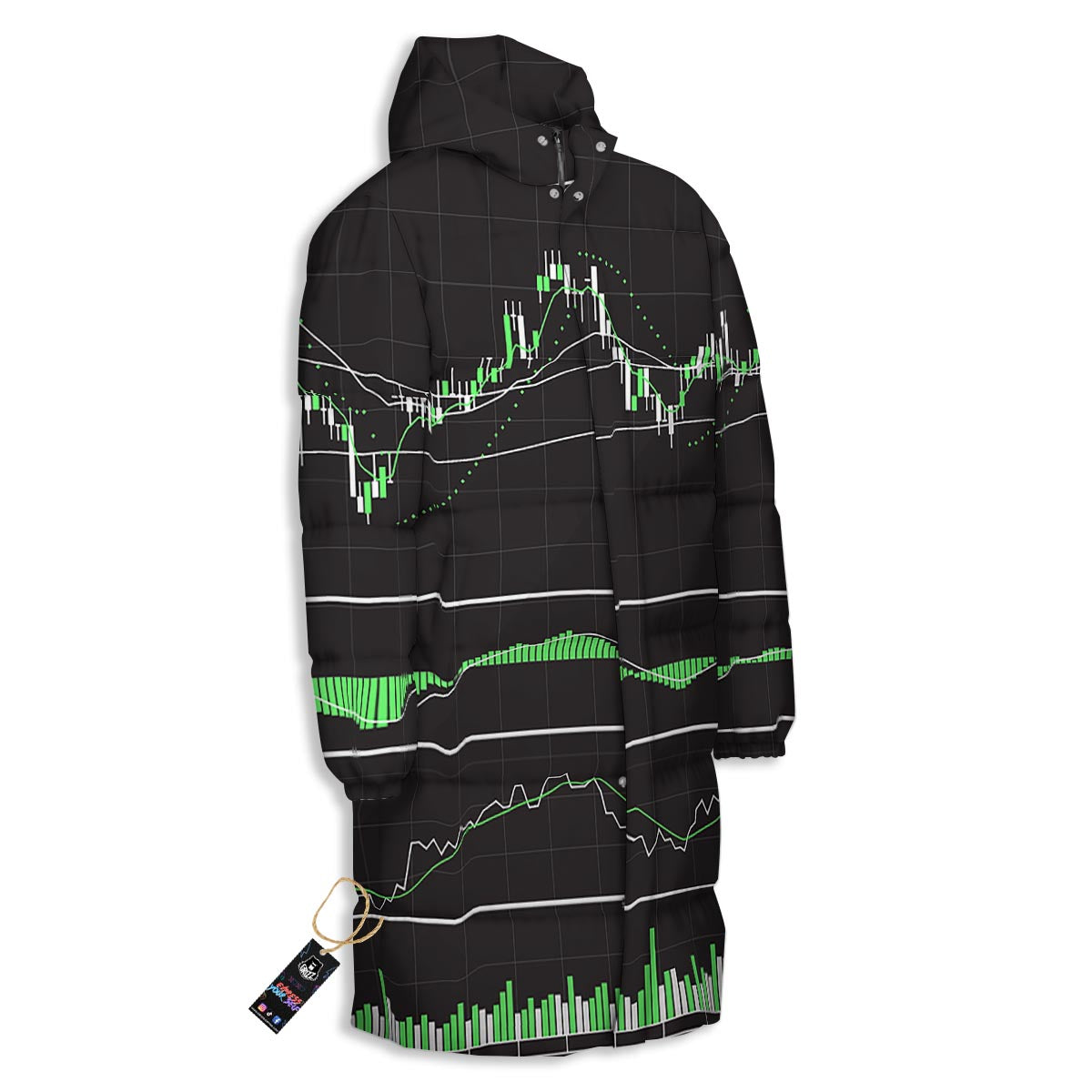 Indicators And Stock Candlestick Print Long Down Jacket-grizzshop
