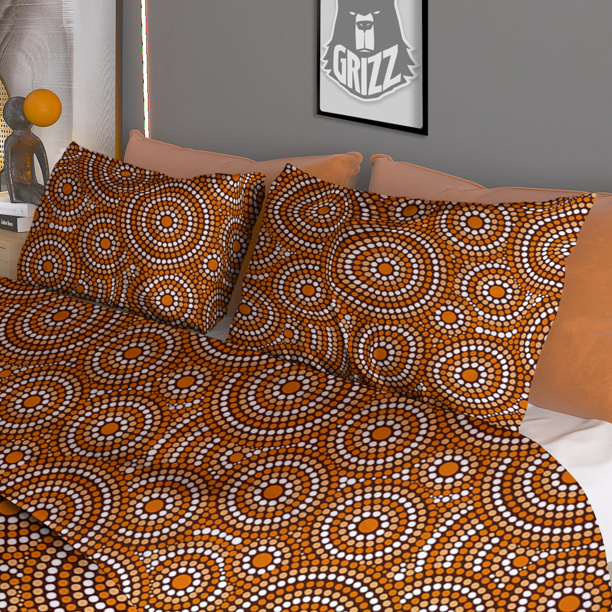 Indigenous Aboriginal Print Pattern Duvet Cover Bedding Set