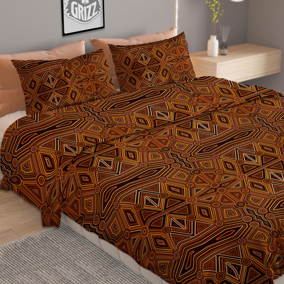 Indigenous Australian Aboriginal Print Duvet Cover Bedding Set