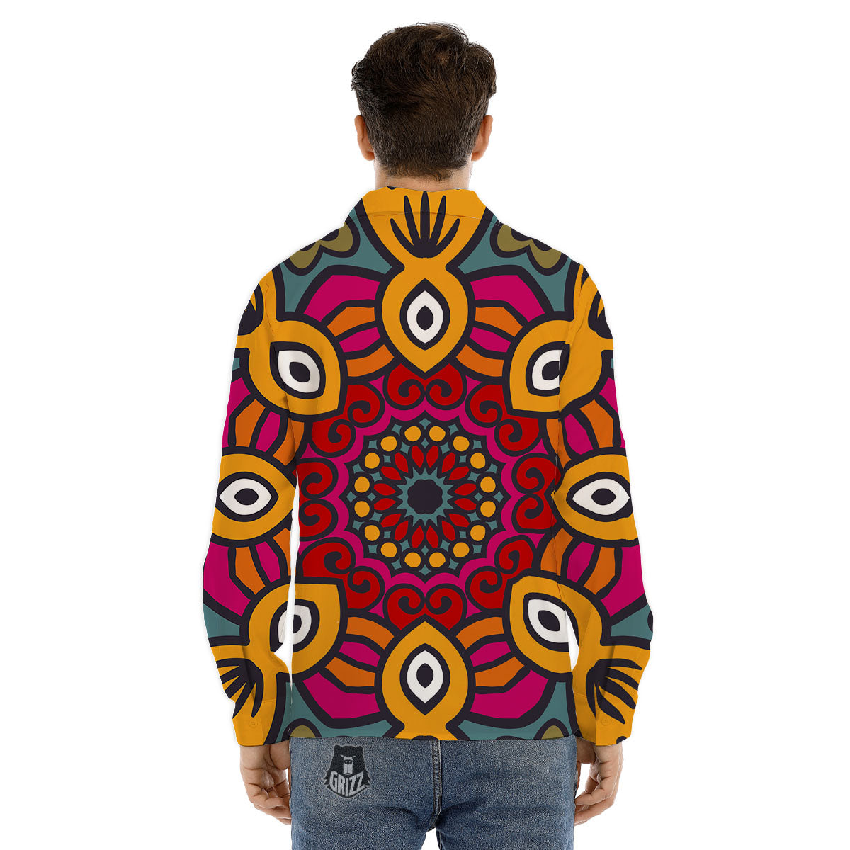 Indigenous Australian Aboriginal Print Men's Dress Shirts-grizzshop