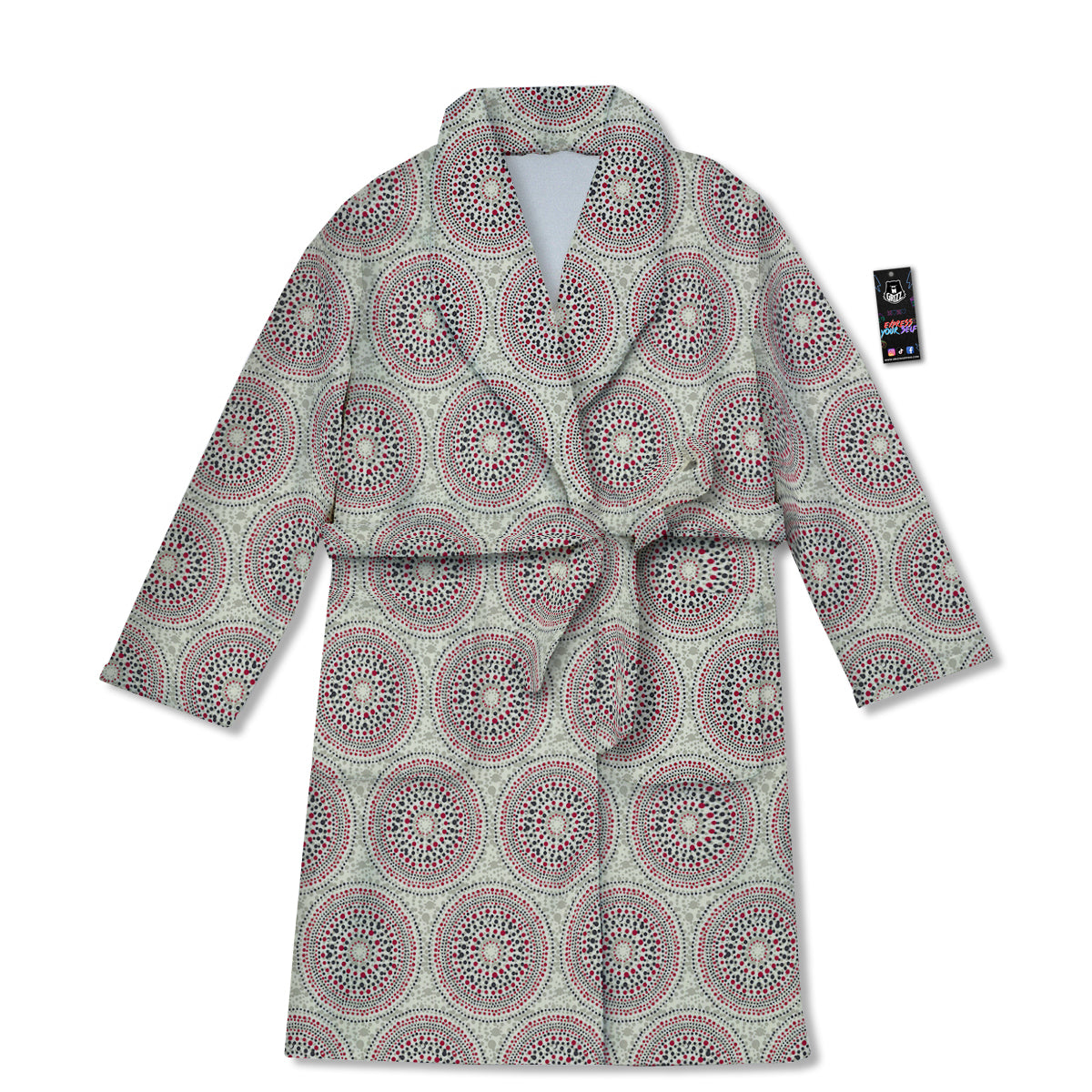 Indigenous Dot Aboriginal Print Pattern Bathrobe-grizzshop