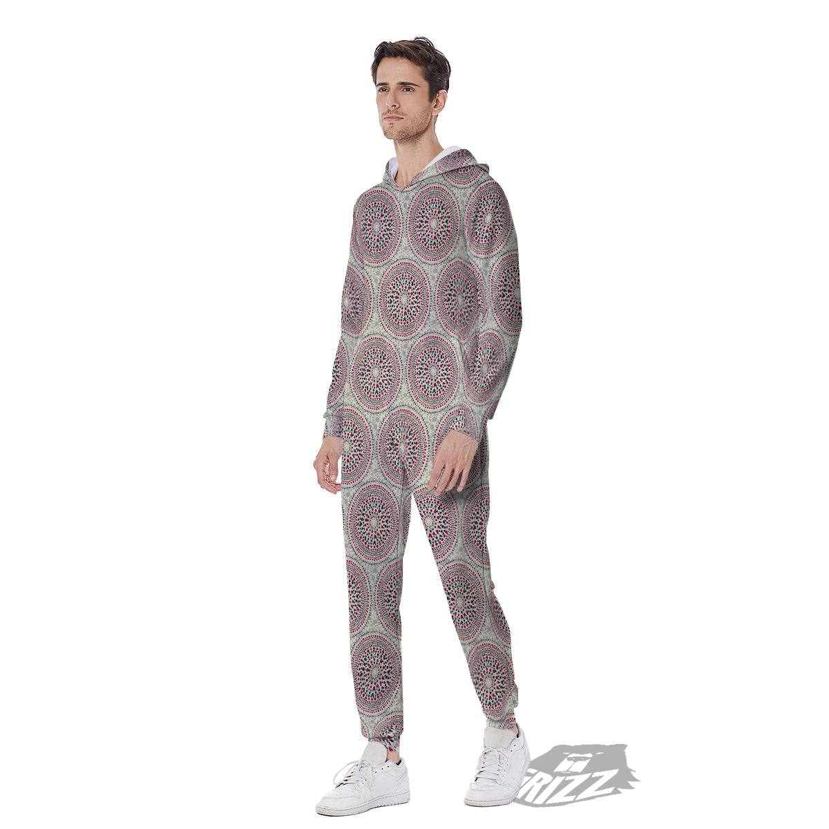 Indigenous Dot Aboriginal Print Pattern Men's Jumpsuit-grizzshop