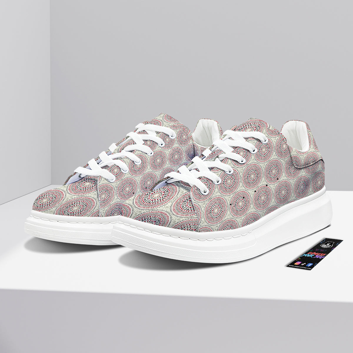 Indigenous Dot Aboriginal Print Pattern Platform Shoes-grizzshop