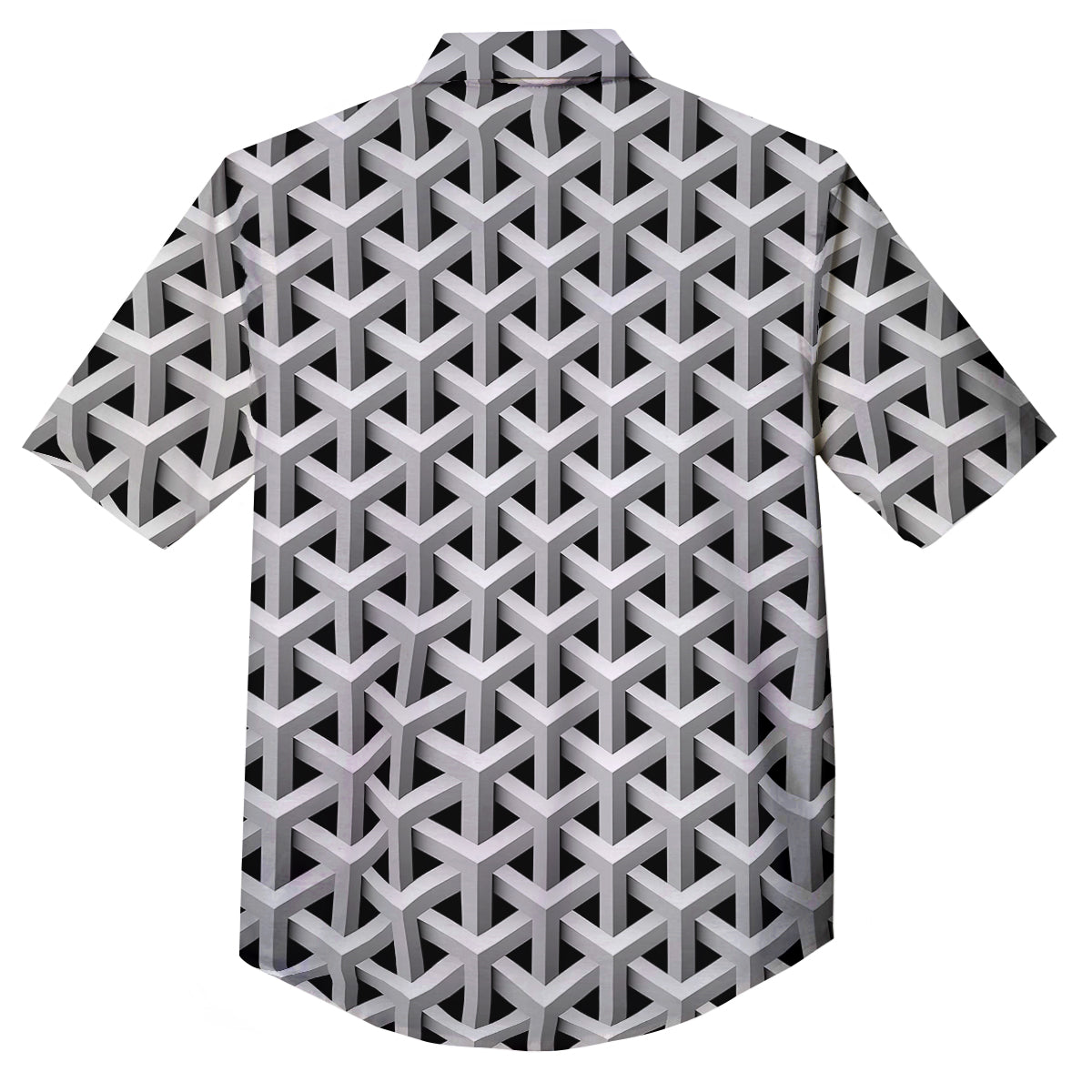 Industrial Raster 3D Print Pattern Button Up Shirt-grizzshop