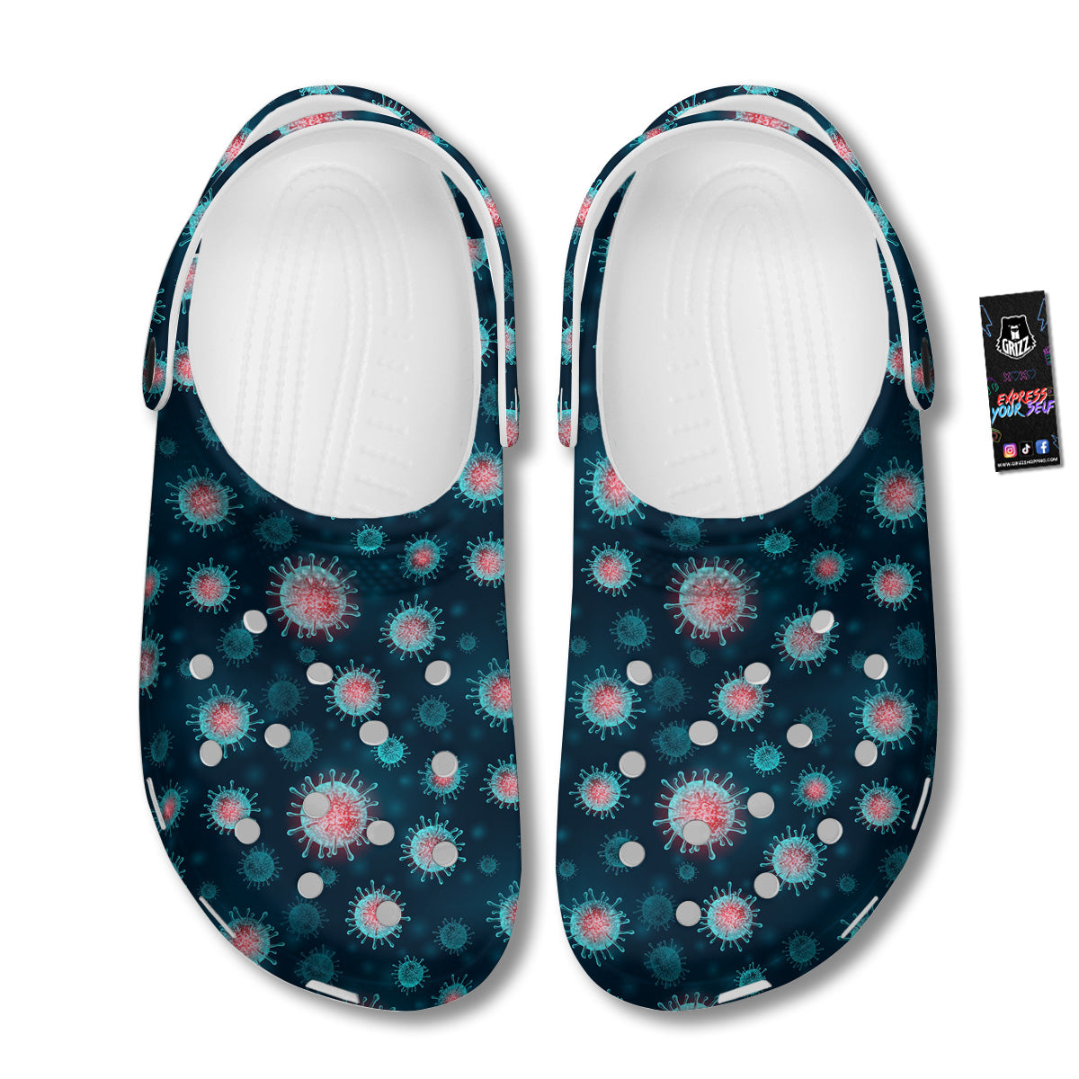 Infection Virus Print Pattern Clog-grizzshop