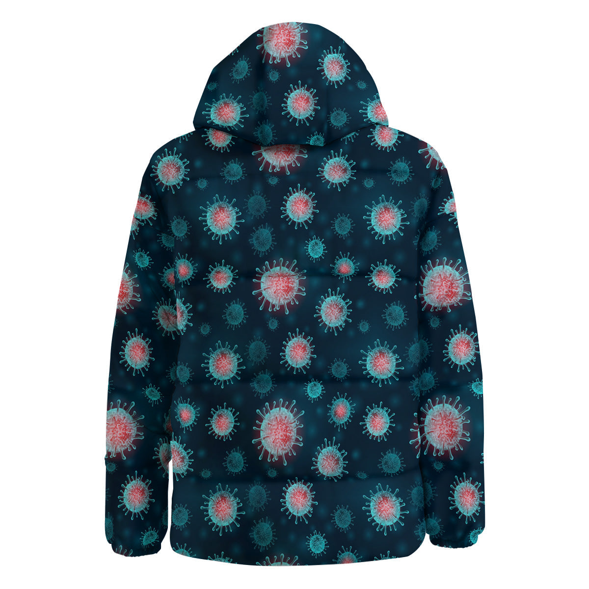 Infection Virus Print Pattern Down Jacket-grizzshop