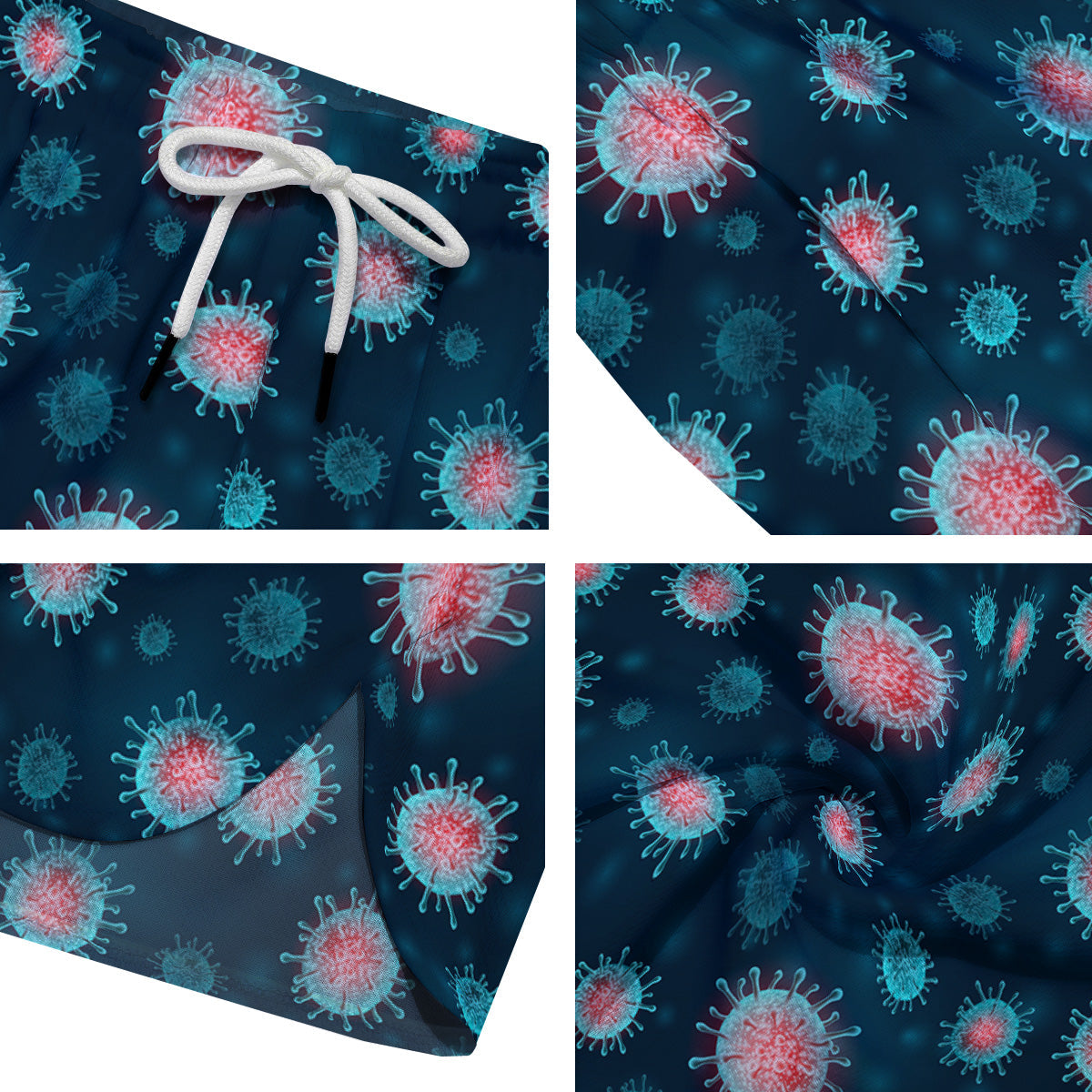Infection Virus Print Pattern Men's Running Shorts-grizzshop